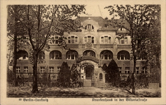 Postcard Berlin Steglitz Lankwitz, Hospital, Viktoriastraße