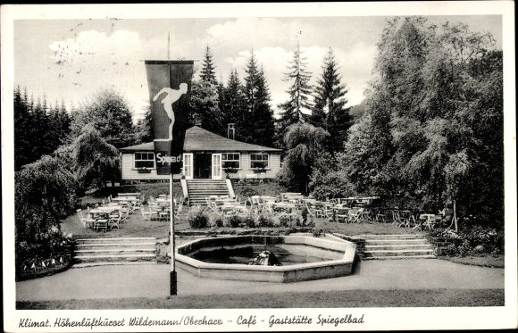 Ak Wildemann Clausthal Zellerfeld im Oberharz, Cafe und Gaststätte Spiegelbad