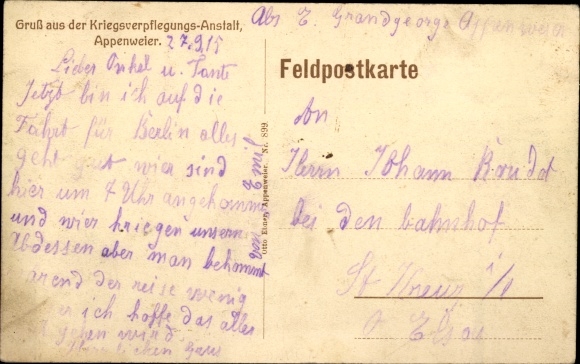 Postcard Appenweier in Baden Black Forest, street area on the canal