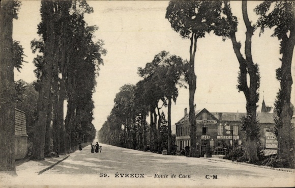 Postcard Évreux Eure, Route de Caen