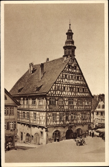 Postcard Backnang, town hall, WHW Beautiful Germany Photo 99