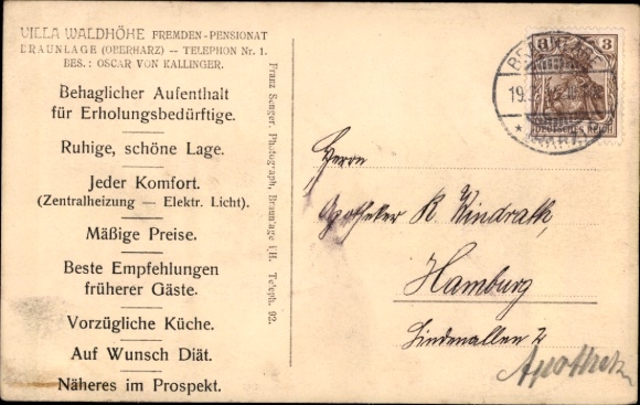 Postcard Braunlage in the Harz Mountains, snow-covered Villa Waldhöhe, high tower, quiet location, inviting atmosphere