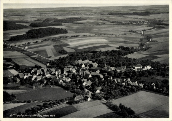Postcard Billingsbach Blaufelden in Württemberg, aerial photograph
