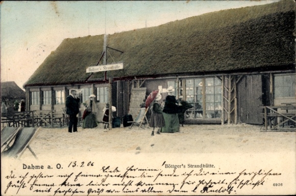 KP Ostseebad Dahme w Holsztynie, schronisko plażowe Böttgers