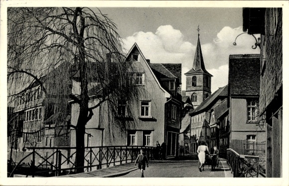 Ak Reichelsheim im Odenwald, Brücke, Kirche, Teilansicht