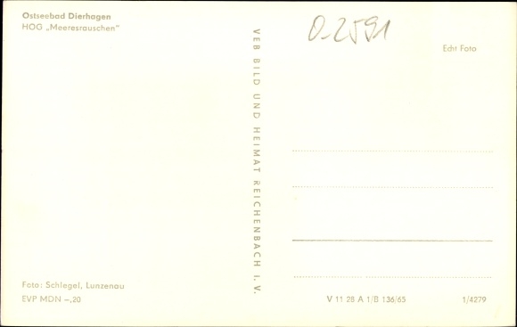 Postcard Dierhagen, view of the HOG sound of the sea