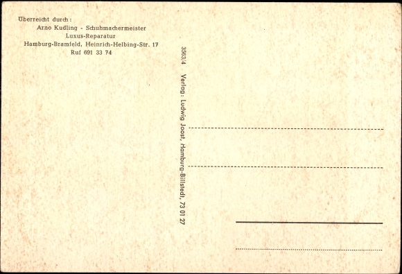 PC Hamburg Wandsbek Bramfeld, shoemaker Kudling, Heinrich Helbing Str. 17