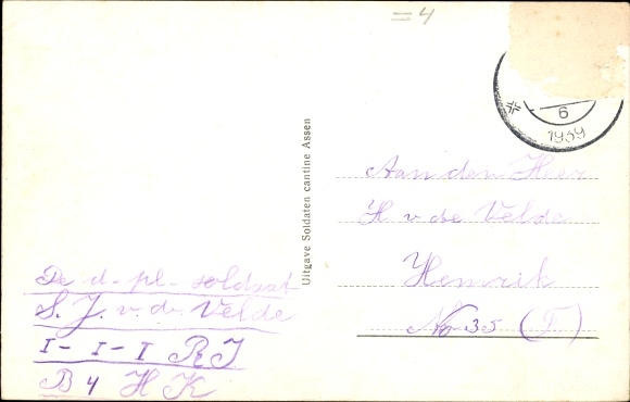 Postcard Assen Drenthe Netherlands, soldiers cantine inf. Kazerne