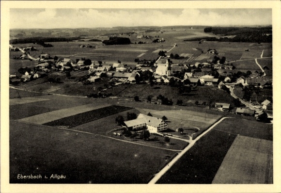 Ak Ebersbach Obergünzburg im Allgäu, Fliegeraufnahme