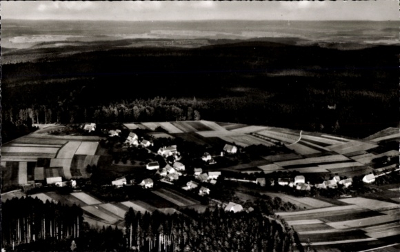 Postcard Kälberbronn Pfalzgrafenweiler in the Black Forest, landscape with fields and houses, forest in the background