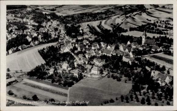 Ak Ebhausen im Schwarzwald Württemberg, Flugbild von  Schwarzwald, Luftaufnahme, viele Dächer