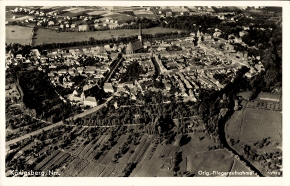 Ak Chojna Königsberg Neumark Ostbrandenburg, Fliegeraufnahme