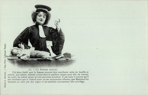 Postcard lawyer, court hearing, baby