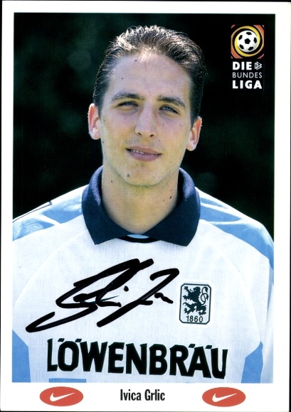 Autogrammkarte Fußballer Ivica Grlic, TSV 1860 München, Autogramm