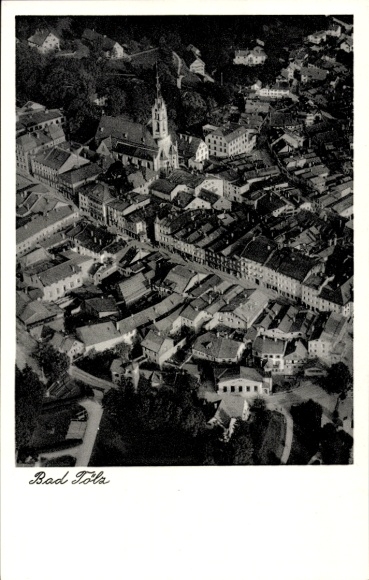 Postcard Bad Tölz in Upper Bavaria, aerial photograph