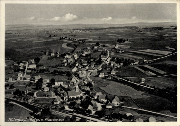 Ak Rötenbach Friedenweiler im Schwarzwald, Fliegeraufnahme