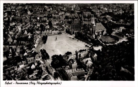 Postcard Erfurt in Thuringia, aerial photograph