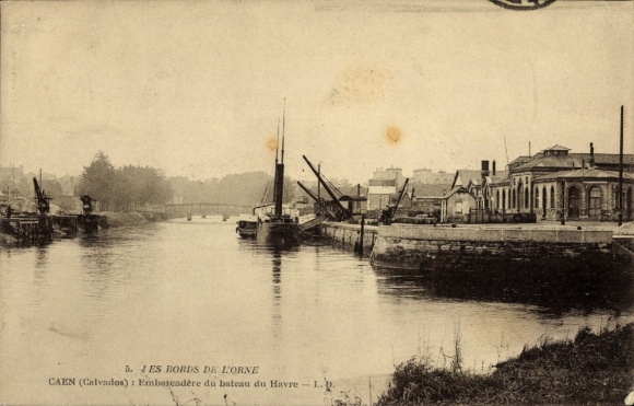Ak Caen Calvados, Embarcadere du Bateau