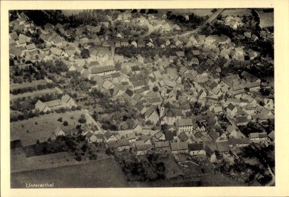Postcard Untererthal Hammelburg in Lower Franconia, aerial photograph