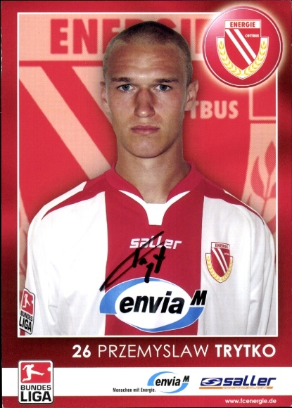 Autogrammkarte Fußballer Przemyslaw Trytko, FC Energie Cottbus, Autogramm