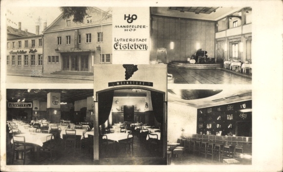 Photo Postcard Lutherstadt Eisleben, HOG Mansfelder Hof, interior view