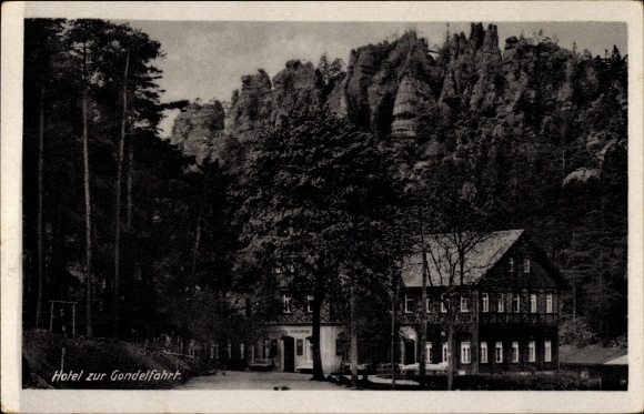 Ak Jonsdorf in Sachsen, Zittauer Gebirge, Hotel zur Gondelfahrt