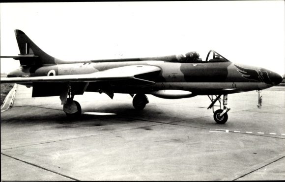 Postcard Belgian military aircraft, Hawker Hunter Mk VI