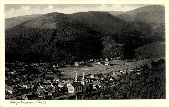 Postcard Wilgartswiesen in the Palatinate, aerial photograph