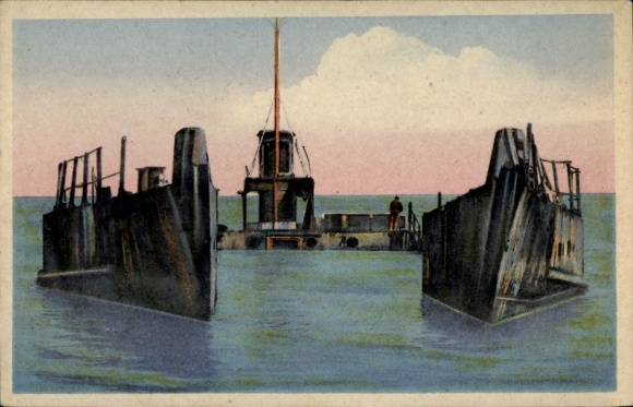 Ak Saint Aubin sur Mer Calvados, Ponton de Tanks