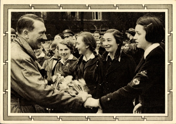 Postal stationery Postcard Führer and Reich Chancellor Adolf Hitler, well-wishers, BDM