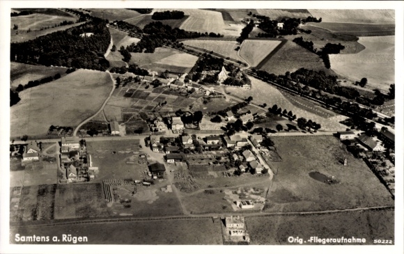 Postcard Samtens on Rügen, aerial photograph