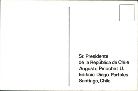 Postcard Desaparecidos en Chile, Bernardo Araya Zuleta, Lincoyan Barrios Cataldo, Jorge Muñoz Poutays