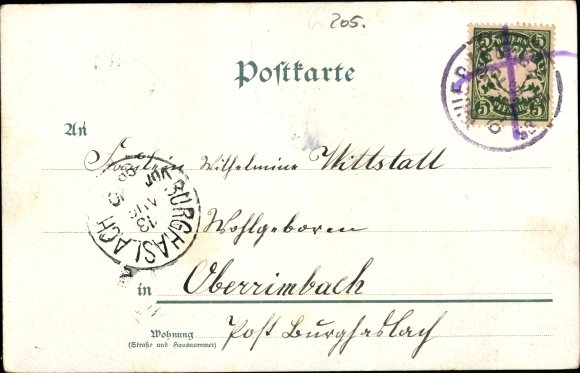 Passepartout Chromo-Litho Friedrichsruh Aumühle Lower Saxony, Bismarck, Castle, funeral card 1898