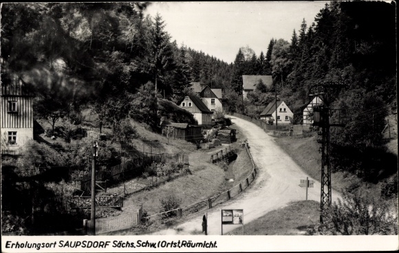 Photo Postcard Räumicht Saupsdorf Sebnitz in Saxony, street scene