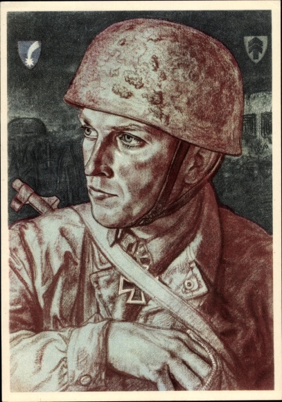 Artist PC Willrich, Wolfgang, paratrooper captain Witzig, knight&#39;s cross bearer, VDA P 1 R 10 No. 5