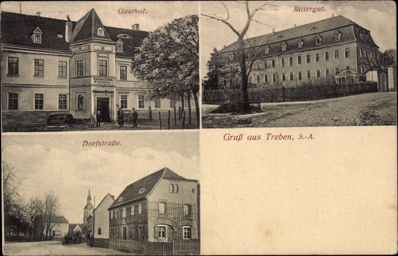Ak Treben in Thüringen, herberg, landhuis, dorpsstraat