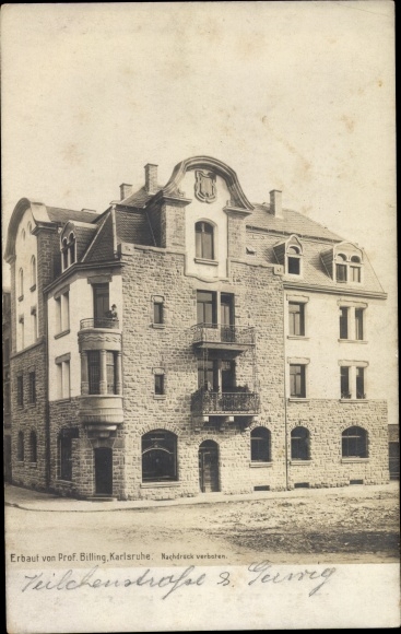 Art Nouveau PC Karlsruhe in Baden Württemberg, building, Veilchenstraße, architect Hermann Billing