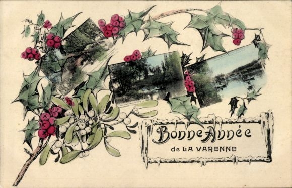Ak La Varenne Saint Hilaire Val de Marne, Weihnachtliche Motive, Pflanzen, Aussicht, schöne Gesta