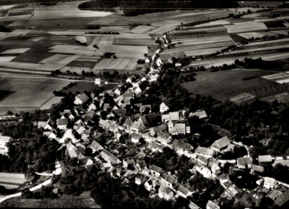 Ak Michelbach an der Heide Gerabronn, Fliegeraufnahme vom Ort