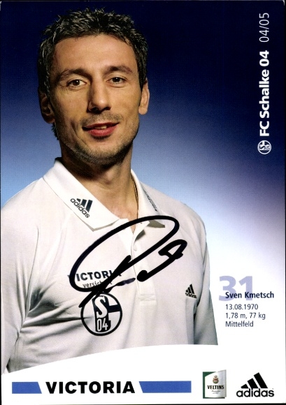 Karta z autografem piłkarza Svena Kmetscha, FC Schalke 04, autograf