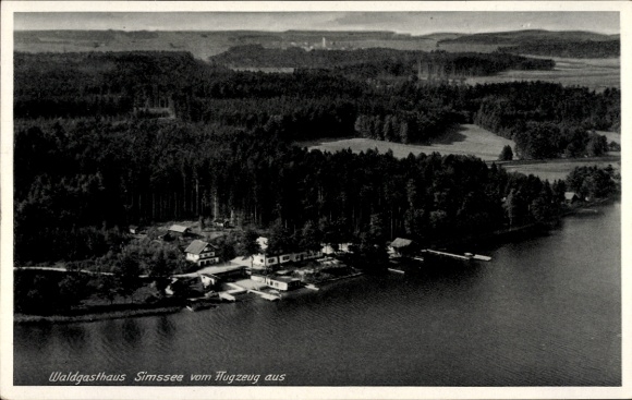 Postcard Simssee Stephanskirchen Upper Bavaria, aerial photograph