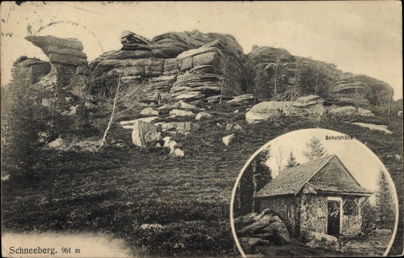 Postcard Wangenbourg Engenthal Wangenburg Alsace Bas Rhin, Schneeberg, refuge