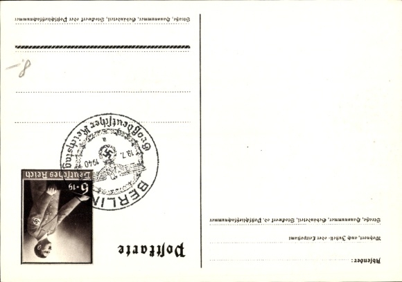 Postal stationery artist Postcard Klein, Only one can win and that is us, quote Adolf Hitler