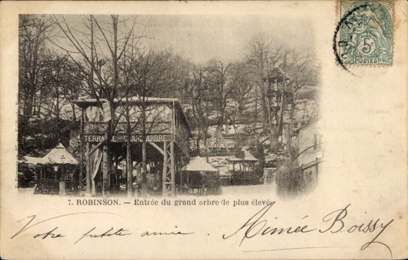 Postcard Robinson Hauts de Seine, Entrée du grand arbre de plus élevé