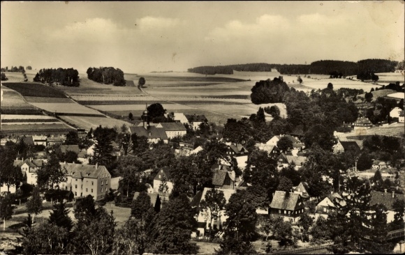 Postcard Raschau Markersbach Ore Mountains, partial view