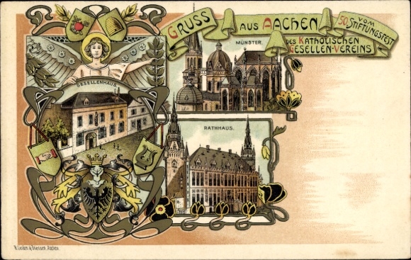 Chromo-Litho Aachen, 50th Foundation Festival of the Catholic Journeymen's Association, Münster, Journeyman's House