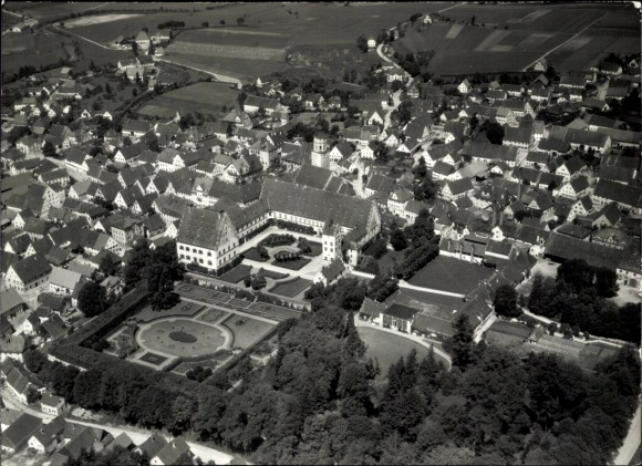 Postcard Burghausen on the Salzach Upper Bavaria, an aerial photograph.