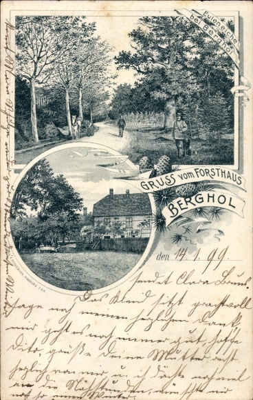 Postcard Wölpinghausen in Lower Saxony, Forsthaus Berghol, Euleneiche