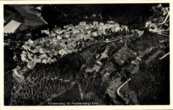 Postcard Fürstenberg Lichtenfels Waldeck Hesse, aerial photograph