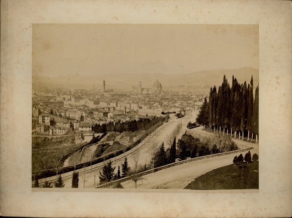 foto rond 1880, Firenze Florence Toscana, Panorama dal Viale dei colli